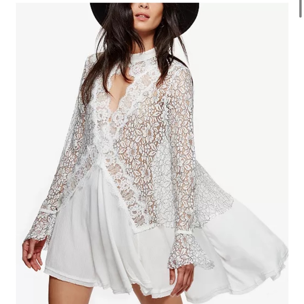 FREE PEOPLE Tell Tale Lace Tunic